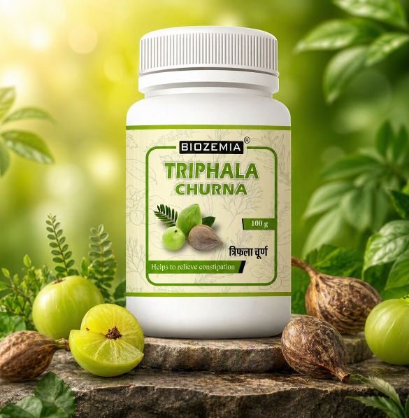 BIOZEMIA TRIPHALA CHURNA POWDER | Ayurvedic Digestive Wellness Supplement | Herbal Gut & Detox Support | Natural Daily Care Powder | 100g