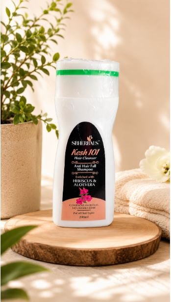 SBHERBALS KESH101 ANTI HAIR FALL SHAMPOO WITH HIBISCUS & ALOEVERA | NOURISHING HAIR CLEANSER FOR STRONG, SOFT & HEALTHY HAIR | FOR ALL HAIR TYPES | 200ML