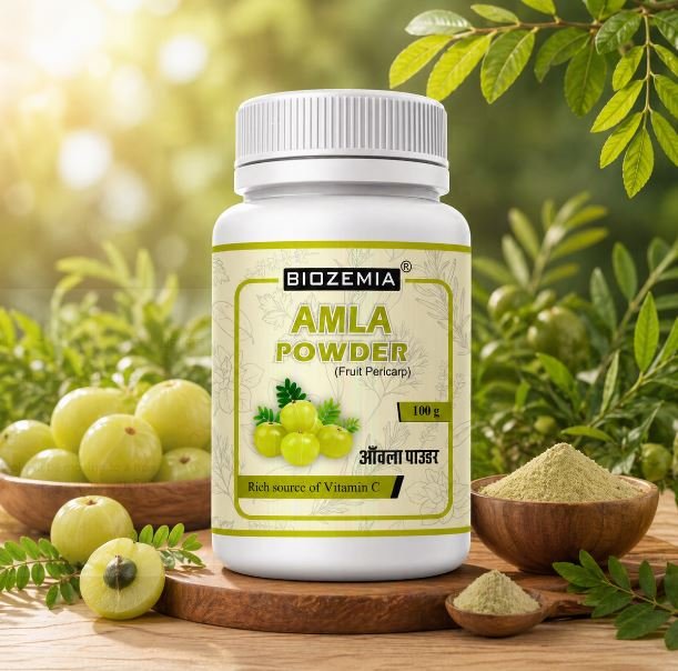 BIOZEMIA AMLA POWDER | Ayurvedic Herbal Vitamin C Supplement | Natural Immunity & Wellness Support | Healthy Hair & Skin Care Powder | 100g