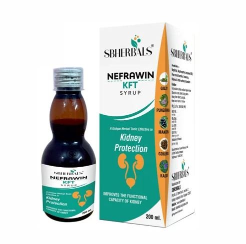 SBHERBALS NEFRAWIN KFT HERBAL KIDNEY WELLNESS SYRUP | AYURVEDIC HERBAL FORMULA | DAILY URINARY HEALTH SUPPORT | 200 ML