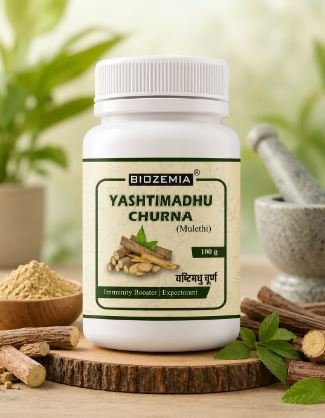 BIOZEMIA YASHTIMADHU CHURNA MULETHI POWDER | HERBAL IMMUNITY & THROAT WELLNESS SUPPORT | NATURAL HERBAL FORMULA