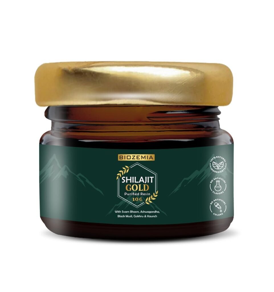 Biozemia Shilajit Gold Resin | Ayurvedic Herbal Supplement | Natural Energy & Wellness Support | Purified Shilajit | 10g
