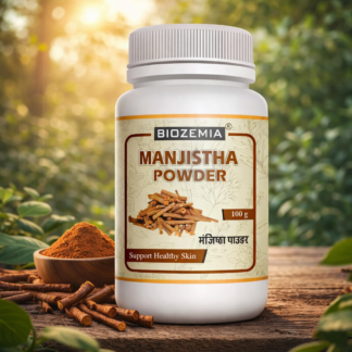 Biozemia Manjistha Powder 100g | Pure Rubia Cordifolia Herbal Powder | Natural Skin Care, Detox Support & Ayurvedic Wellness Powder